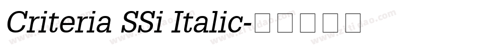 Criteria SSi Italic字体转换